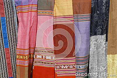 Black Miao minority women traditional costume textile detail. Town of Sapa, north-west of Vietnam. Ð”ÐµÑ‚Ð°Ð»ÑŒ Ñ‚Ñ€Ð°Ð´ï¿½ Stock Photo